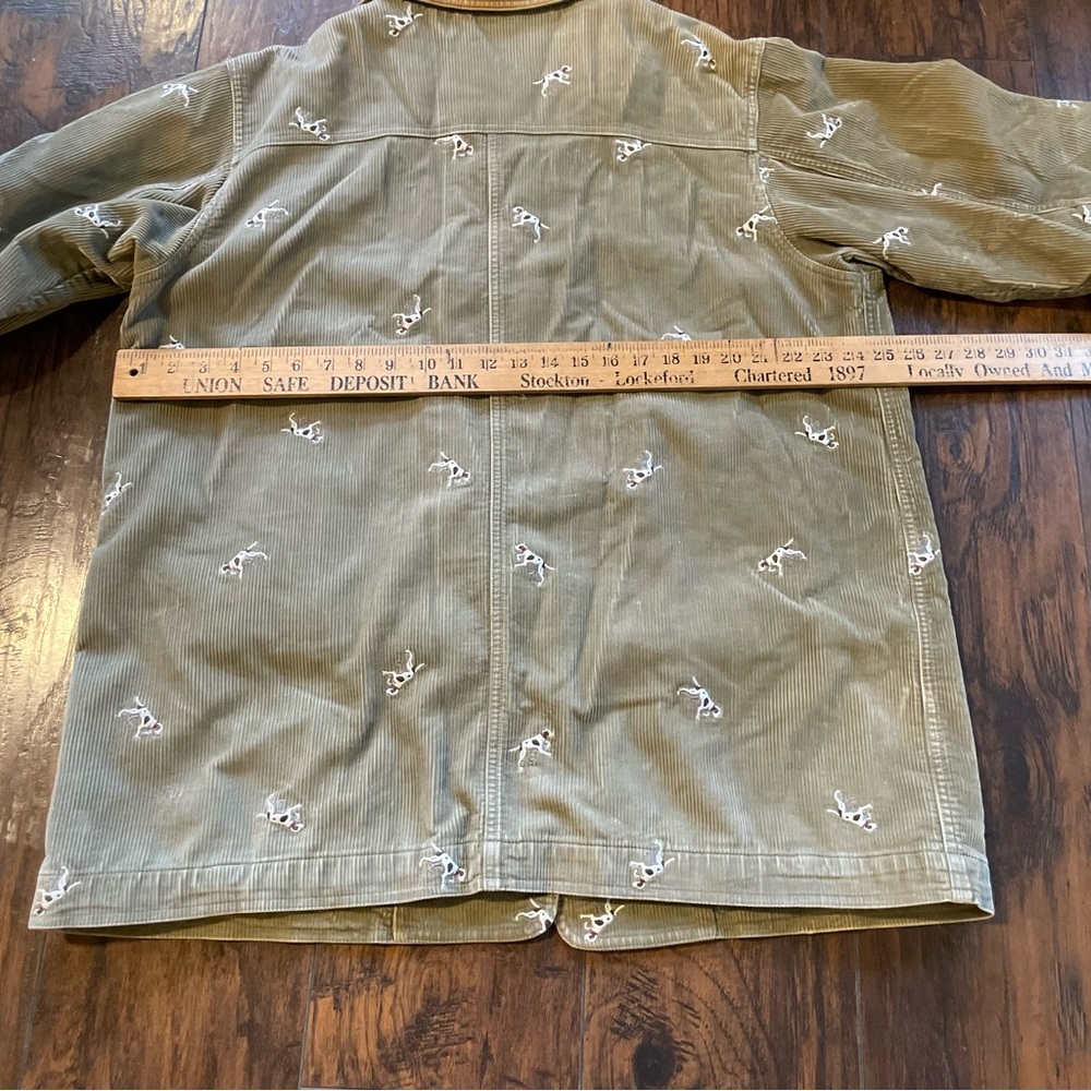 L.L. Bean Olive Utility Corduroy Jacket with Tan Collar - Picture 7 of 8